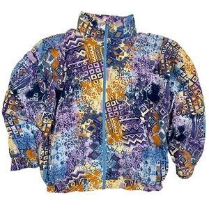VTG Casual Isle Silk Printed Bomber Jacket